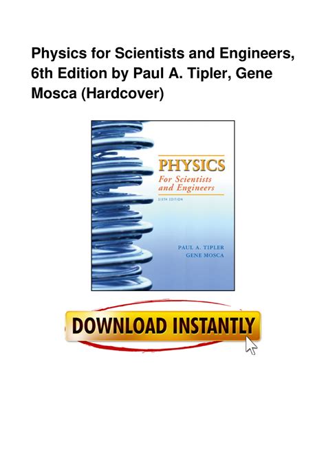 Download Tipler Mosca Physics For Scientists Engineers 6Th Edition Pdf Pd 