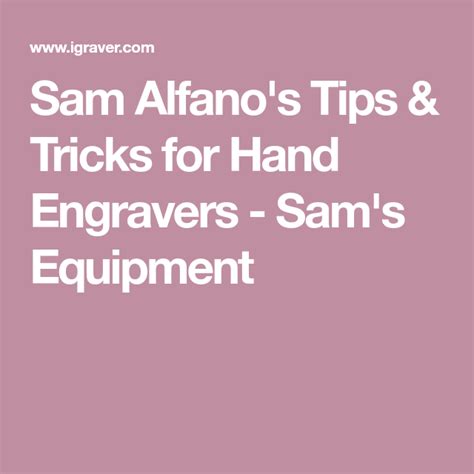 Tips Tricks Engravers Solutions