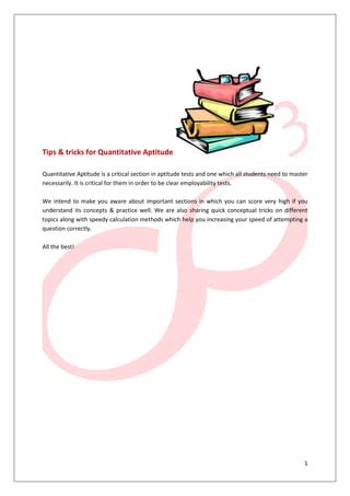 Tips Tricks For Quantitative Aptitude