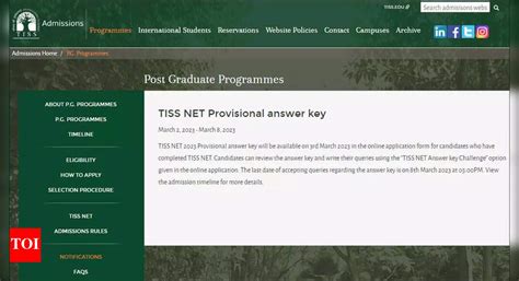 Tiss Net Answer Key