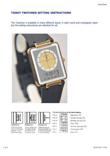 Read Tissot Watch Instructions Manual 