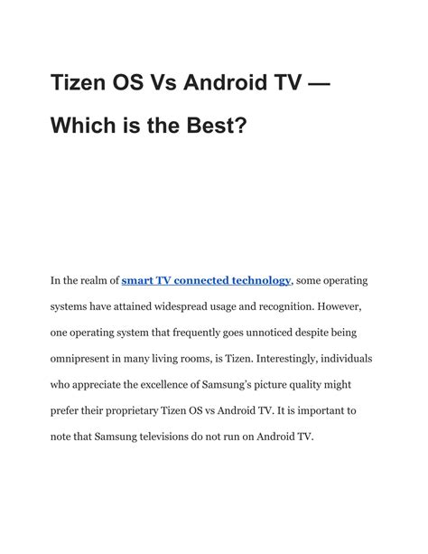 Tizen Vs Android