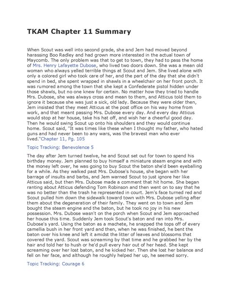 Tkam Chapter 11 Summary
