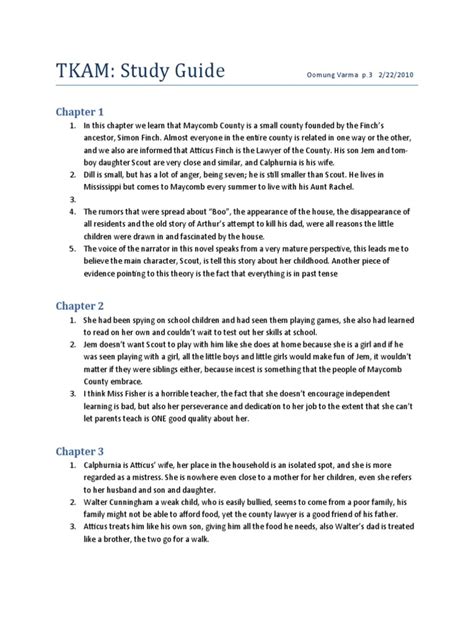 Tkam Study Guide