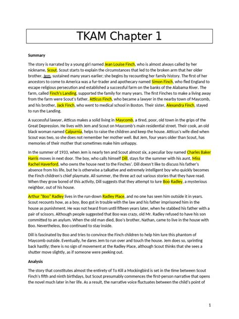 Tkam Summary Chapter 5
