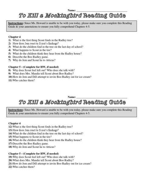 Read Tkam Reading Guide 