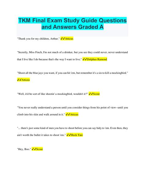 Full Download Tkm Final Exam Study Guide 