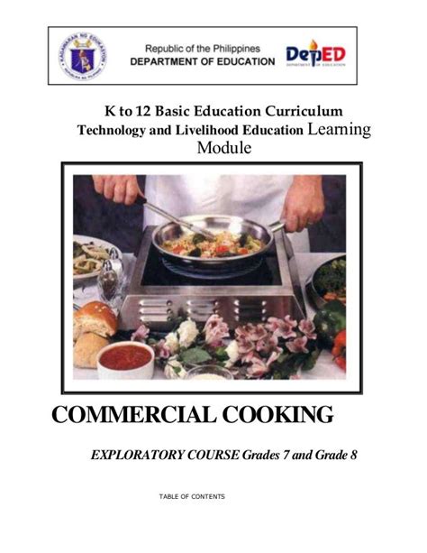 Read Tle Learning Modules Commercial Cooking 