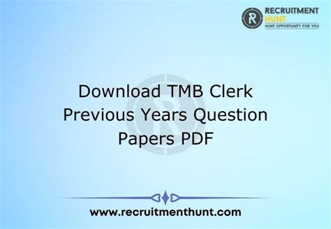 Download Tmb Clerical Exam Model Question Paper 
