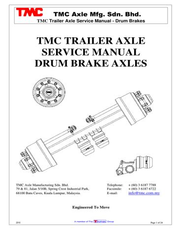 Full Download Tmc Axle Installation And Service Manual 