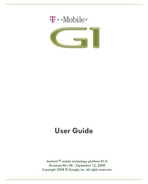 Download Tmobile G1 User Guide 