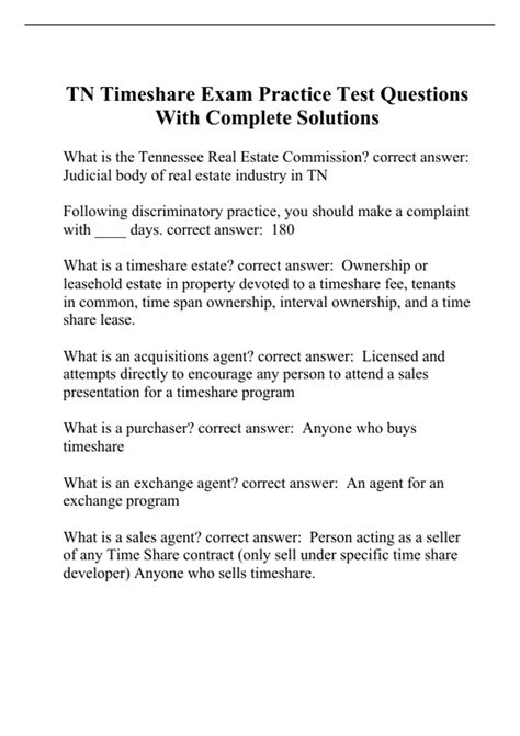Read Tn Timeshare License Practice Test 