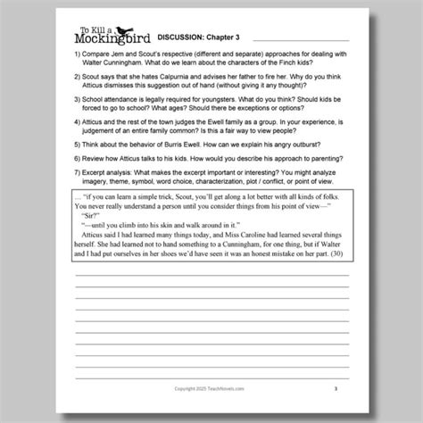 To Kill A Mockingbird Discussion Questions