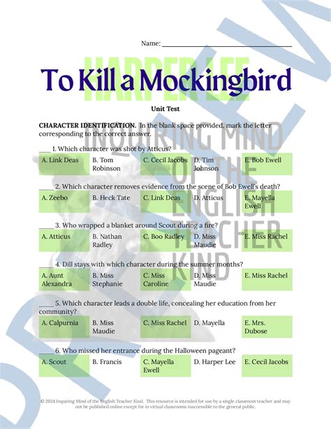to kill a mockingbird guide answer key