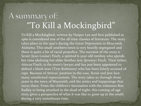 to kill a mockingbird summary by chapter