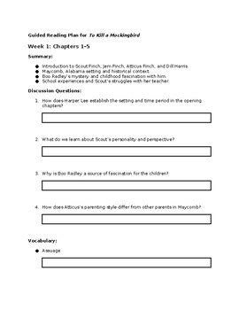 Read Online To Kill A Mocking Bird Study Guide 