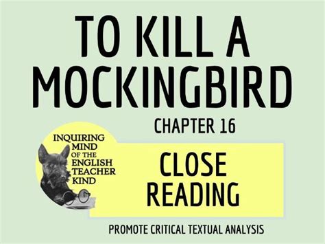 Download To Kill A Mockingbird Chapter 16 Worksheet 