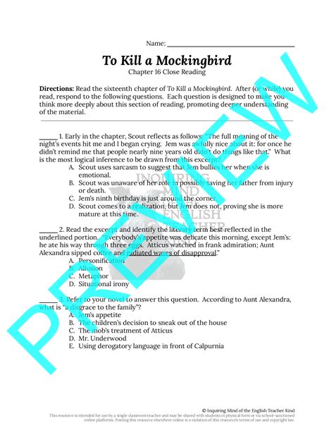 Read Online To Kill A Mockingbird Packet Answers 