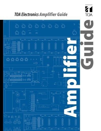 Toa Electronics Amplifier Guide Toa Canada