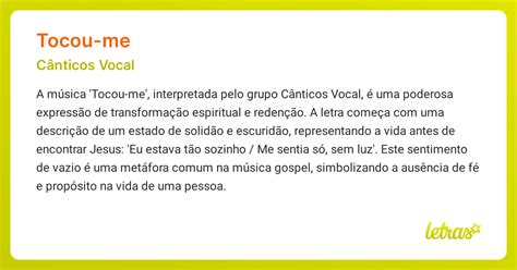 Tocou Me Letras