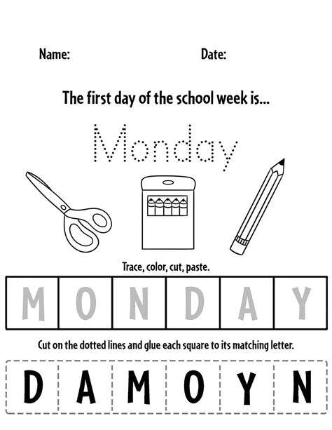 Today Is Monday Cut And Paste Worksheet Esl Today Is Worksheet - Today Is Worksheet