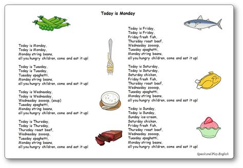 Today Is Monday Song And Nursery Rhy English Today Is Worksheet - Today Is Worksheet