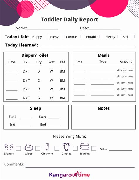 toddler daily sheets