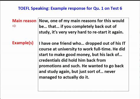 Read Toefl Speaking Questions And Sample Answers 