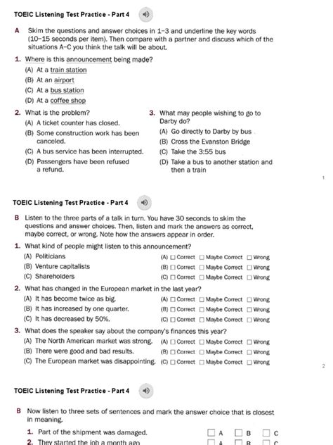 Toeic Full Listening Practice 2 Youtube