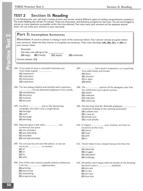 Download Toeic Sample Reading Test Zumbee 