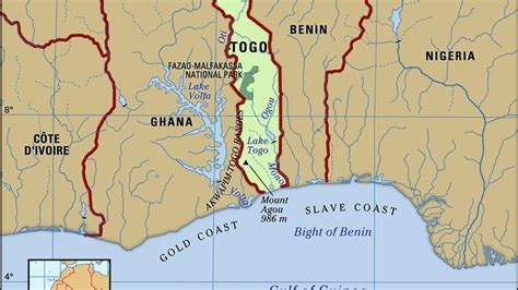 togo coastline length