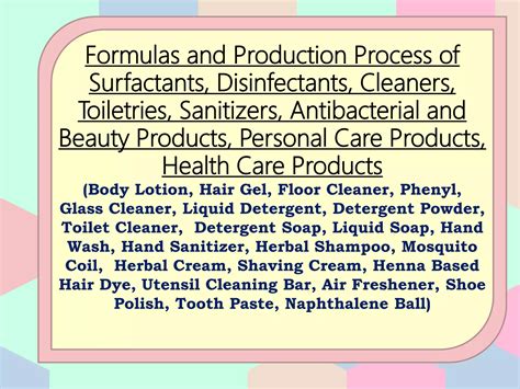 toiletries formulas