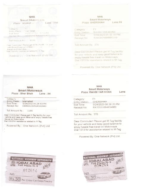 Toll Gate Slip