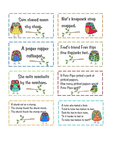 Tongue Twisters For Kids Printable Free Download On Twister Worksheet Answers - Twister Worksheet Answers