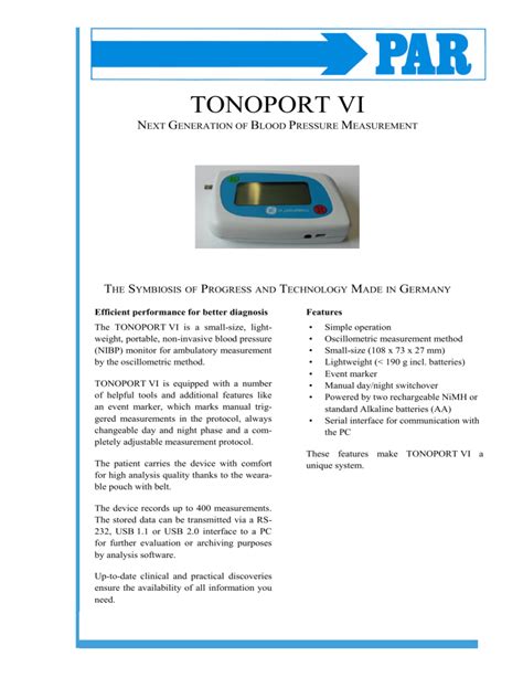 Read Tonoport V User Manual 
