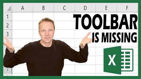 toolbar excel missing