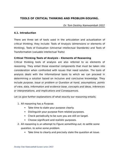 Download Tools Of Critical Thinking Pepperdine University 