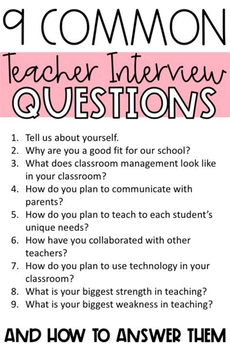 top 10 biography questions for teacher interviews