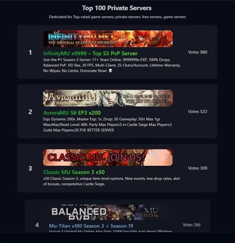 top 100 conquer online private servers