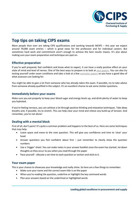Top Tips On Taking Cips Exams