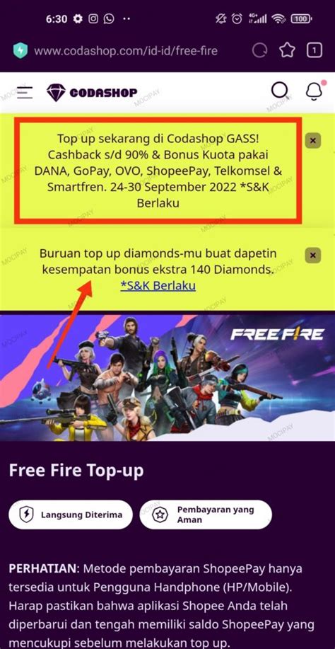 top up ff codashop | 3 website nhn kim cng Free Fire