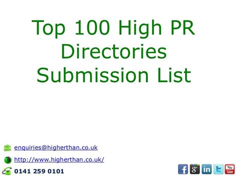 Read Online Top 100 High Pr Directory Submission Sites List 2017 Updated 