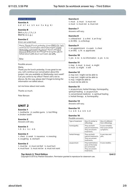 Full Download Top Notch 3A Unit 6 Workbook Answers 