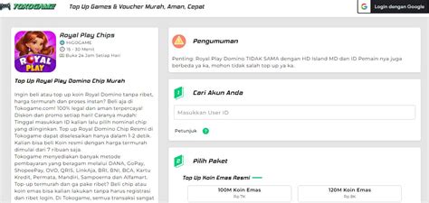 TOP UP ROYAL DOMINO PULSA - ID: Top Up Game Termurah dan Terpercaya
