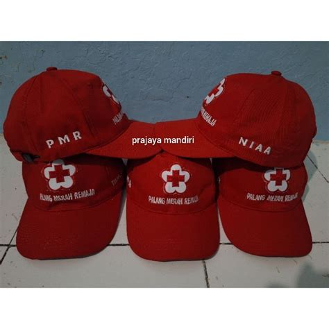 Topi Pmr Sma  Jual Topi Pmi Pmr Palang Merah Indonesia Bahan - Topi Pmr Sma