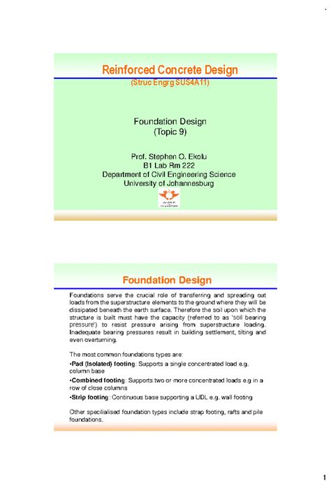 Topic 14 Foundation Design