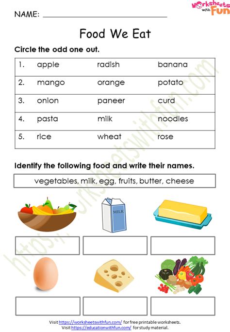 Topic Food We Eat Environmental Science Class 4 Worksheet Nutrients Grade 4 - Worksheet Nutrients Grade 4