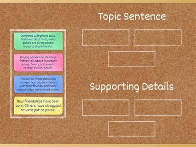topic sentence supporting details graphic organizer