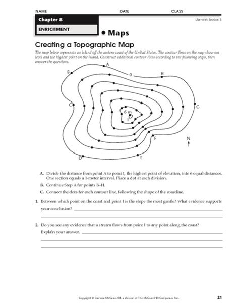 Topographic Map Resources For Teachers U S Geological Topographic Map Profile Worksheet - Topographic Map Profile Worksheet