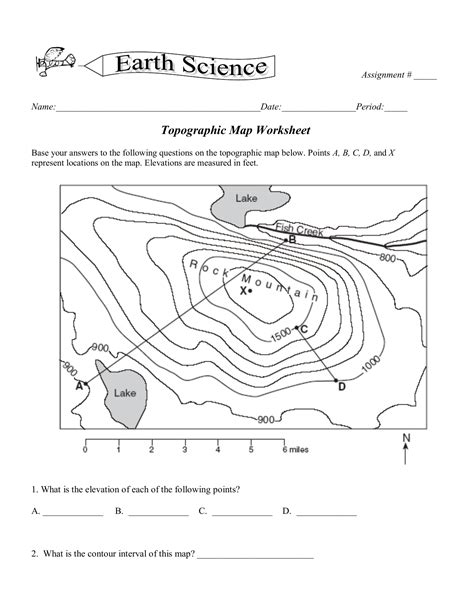Topographic Map Worksheet Earth Science Answer Key 8211 Topographic Map Reading Practice Worksheet Answers - Topographic Map Reading Practice Worksheet Answers